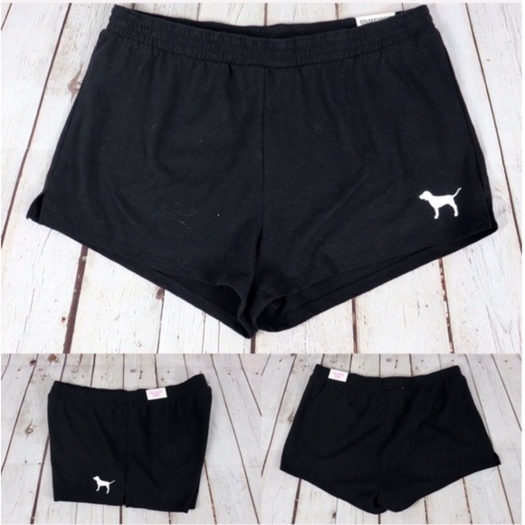PINK Victoria's Secret Pants - VS PINK Logo Collegiate Shorts Black